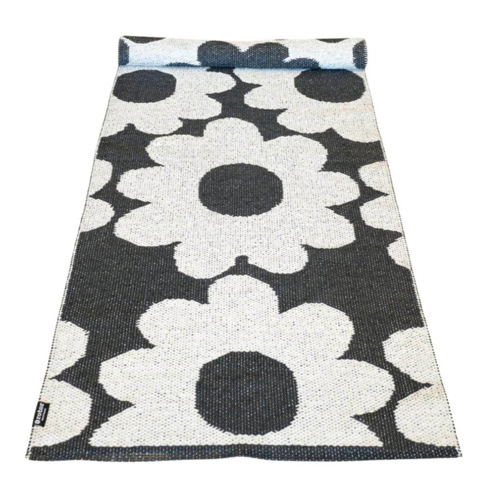 Rotor Design  Flora Käytävämatto 250x70 cm Musta/Valkoinen