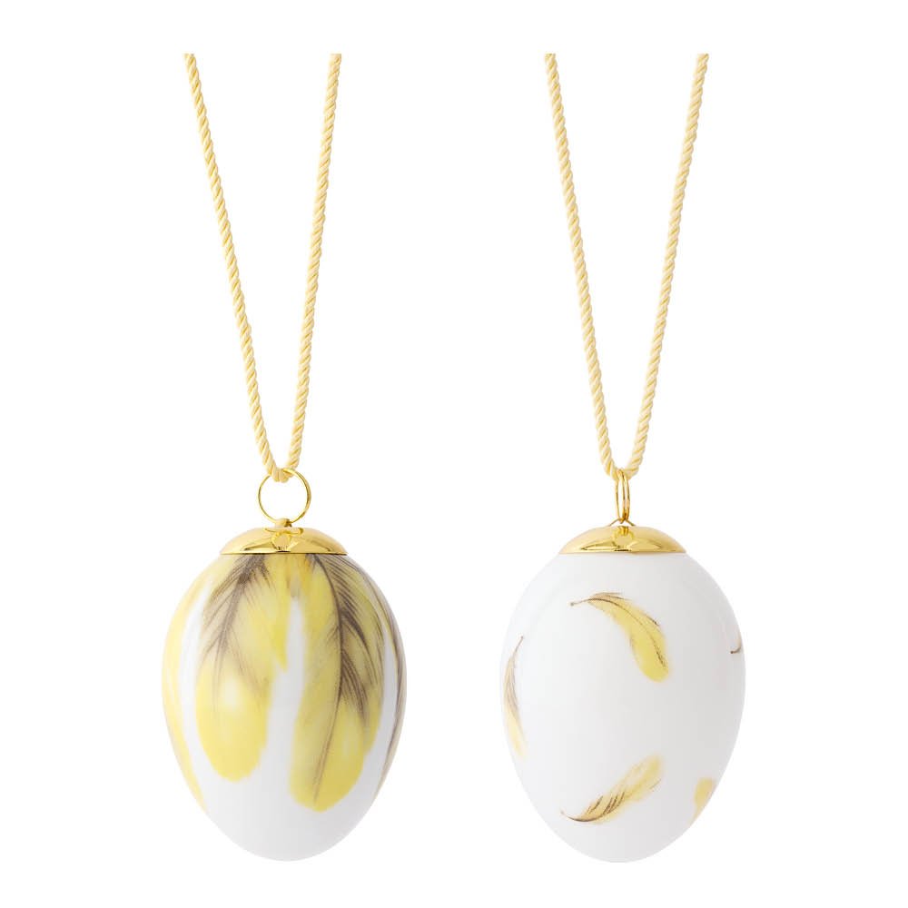 Royal Copenhagen Spring Collection 2025 Pääsiäismuna Kuhankeittäjän höyhenet 2 kpl