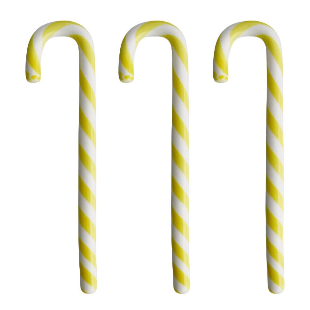 Kosta Boda  Polka tikkari 17 cm 3pack valkoinen/keltainen