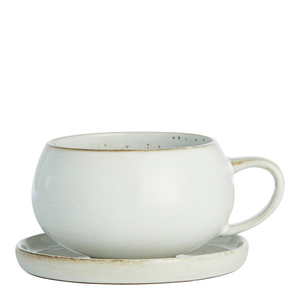 Lene Bjerre  Amera Kuppi ja aluslautanen 40 cl Beige
