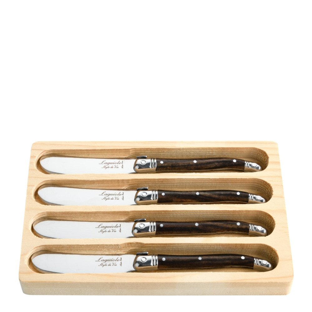Laguiole Style de Vie  Laguiole Voiveitsi 4 kpl Dark Wood