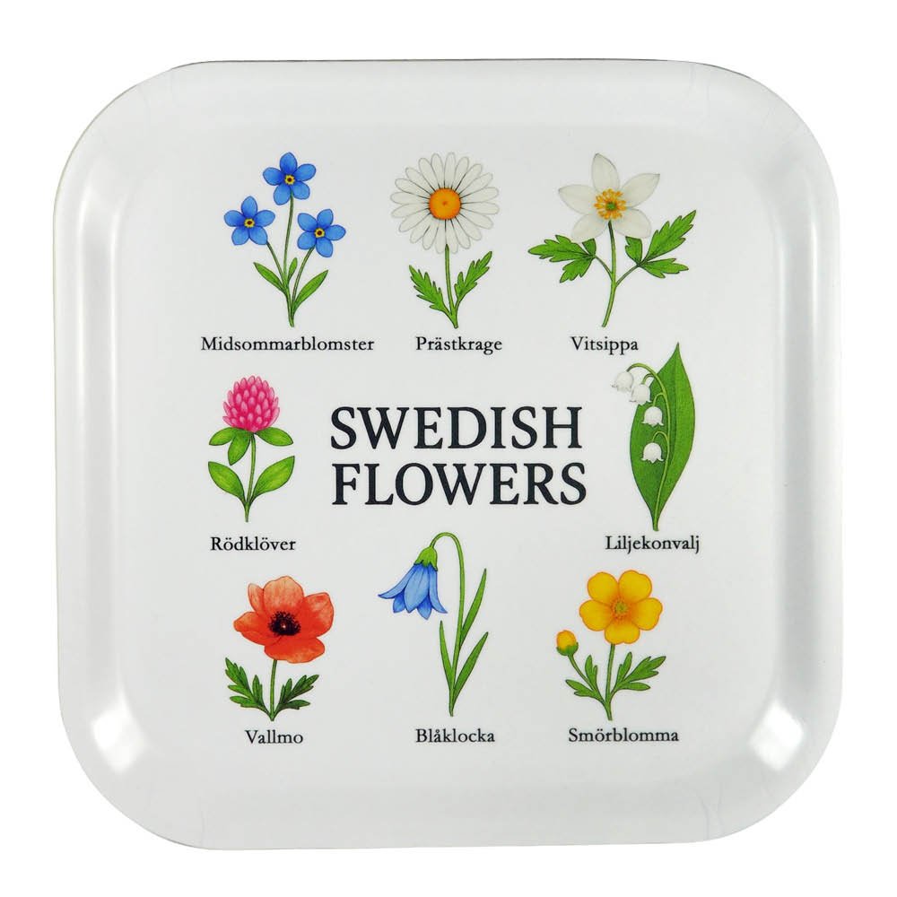 Mellow Design  Tarjotin 20x20 cm Swedish Flowers