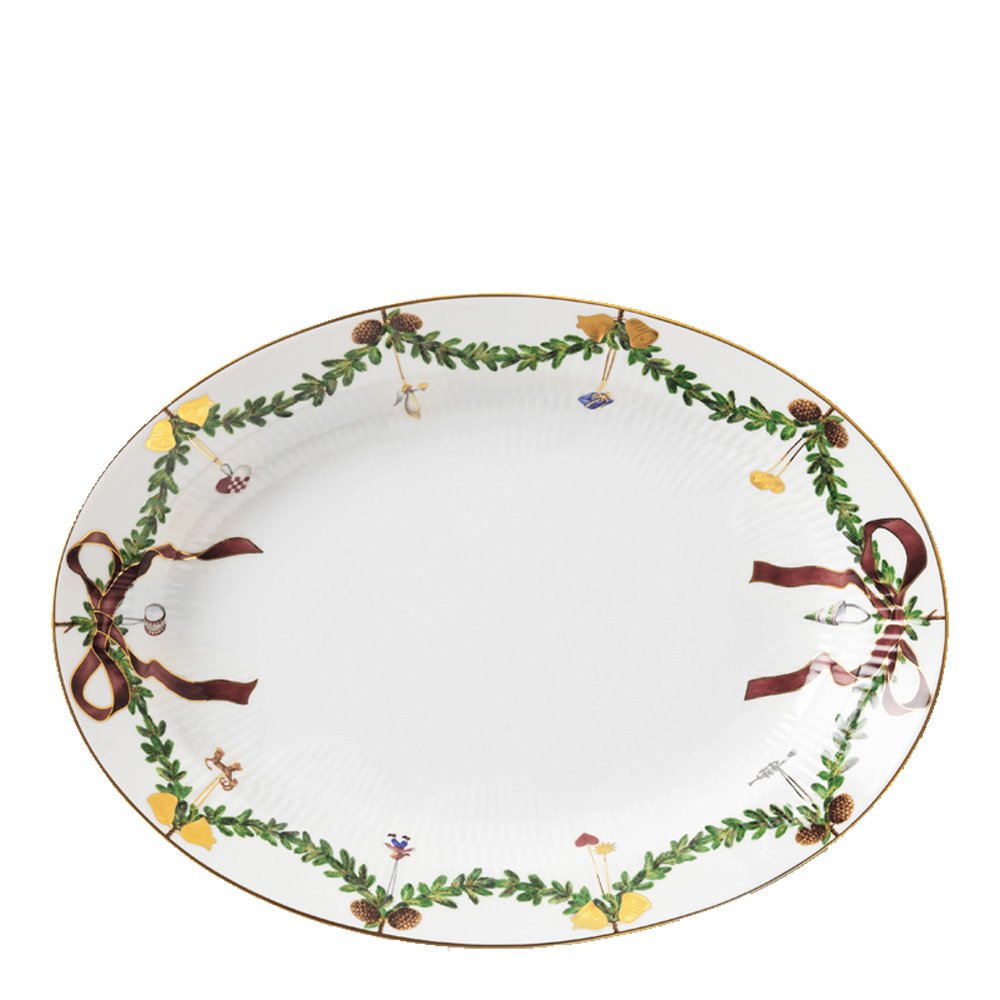 Royal Copenhagen  Star Fluted Ovaali Vati 34 cm Monivärinen