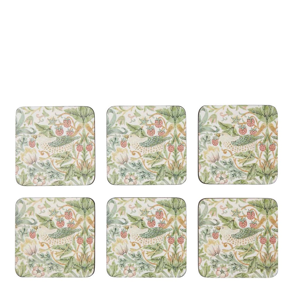 Spode Strawberry Thief Lasinalunen 6 kpl Vihreä