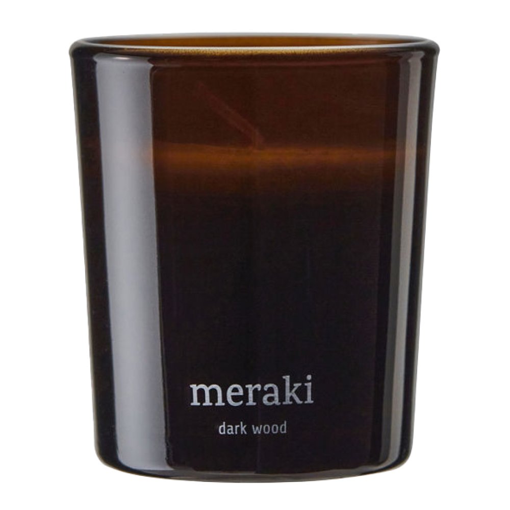 Meraki Tuoksukynttilä Dark Wood 7x6 cm Ruskea