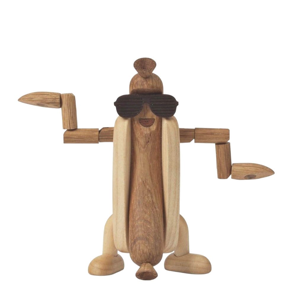 Spring Copenhagen  Woodies Harry Hot Dog Puufiguuri 11 cm Tammi