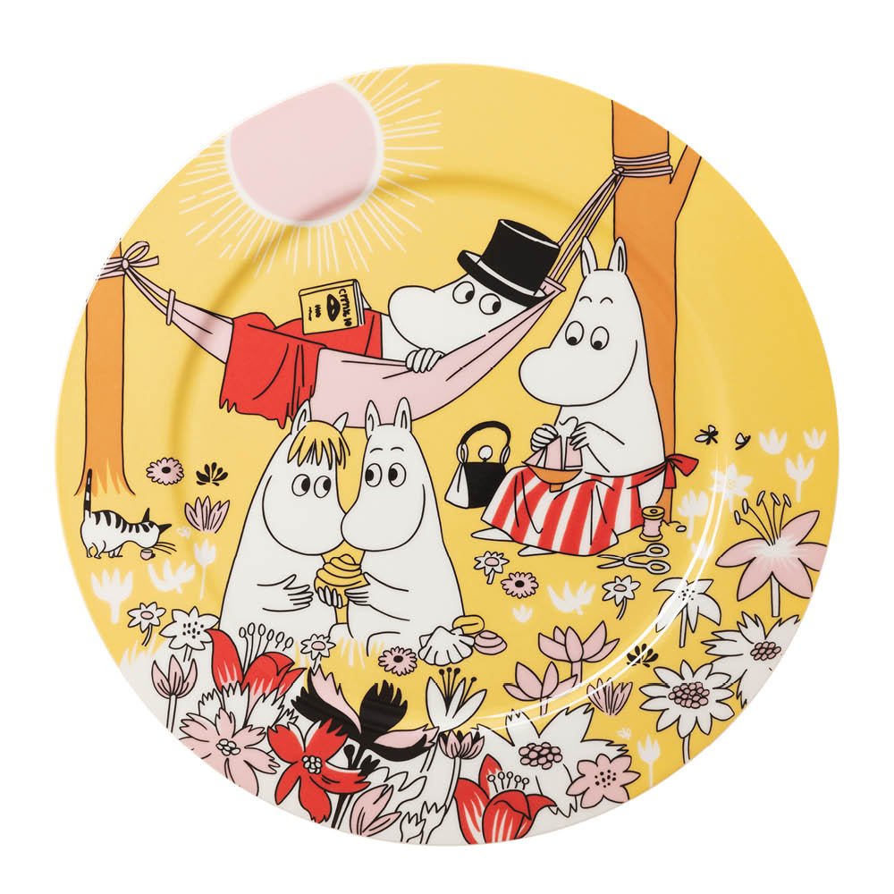 Moomin Arabia  Muumi Tarjoiluastia 30 cm Perheen Parissa Keltainen