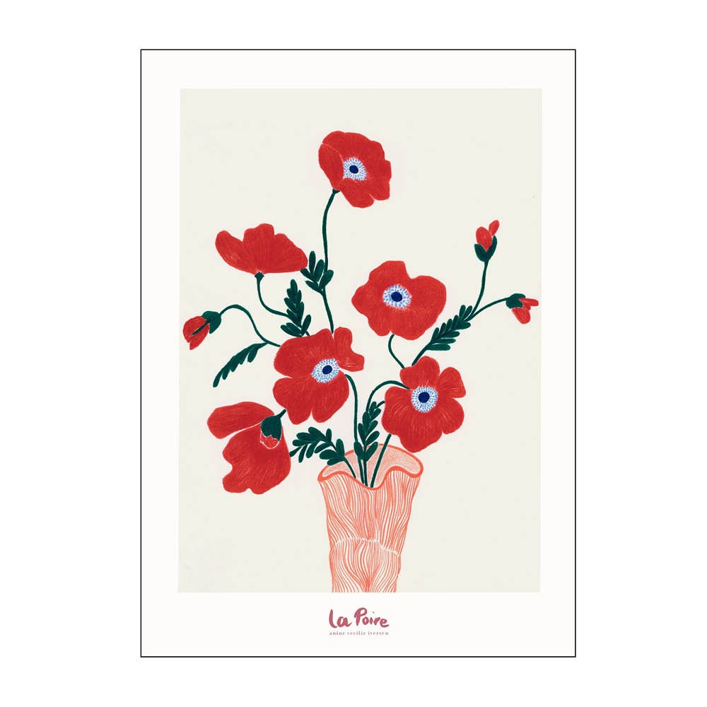 Poster & Frame  La Poire Juliste 50x70 cm Poppies