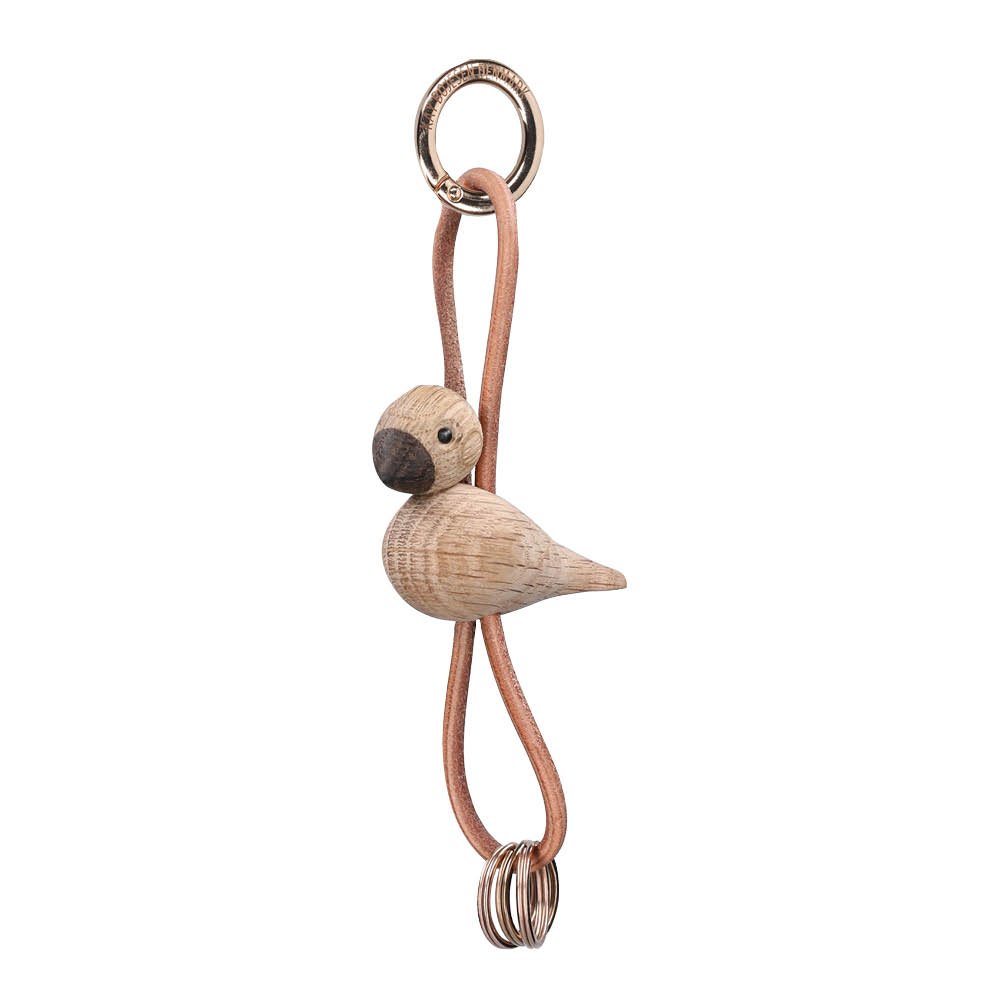 Kay Bojesen Denmark  Avainrengas Lintu 6x45x3 cm Kulta/Beige/Tammi