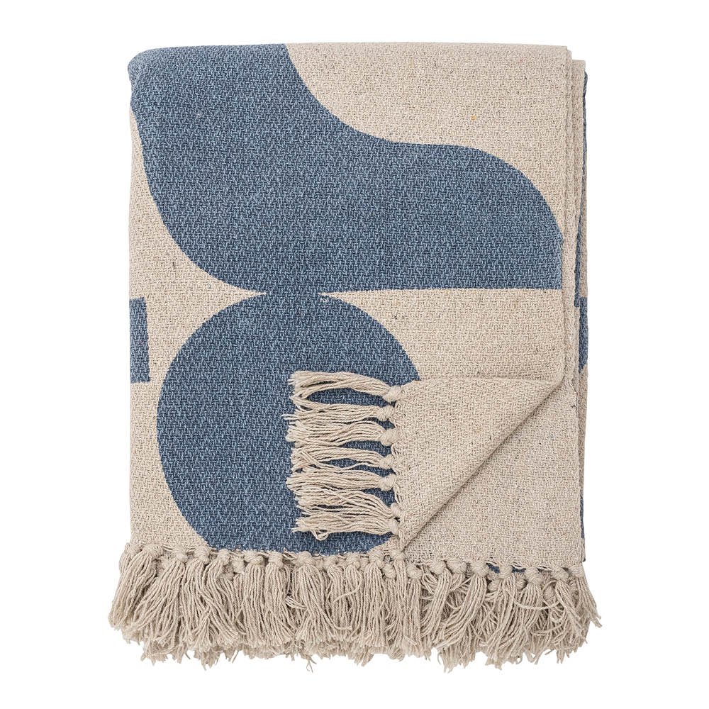 Bloomingville  Agno Viltti 160x130 cm Sininen/Valkoinen