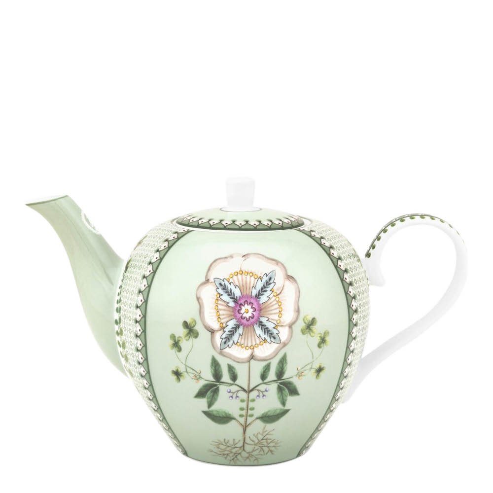 Pip Studio  Lilly & Lotus Tiles Teekannu 1,6 L Vaaleanvihreä