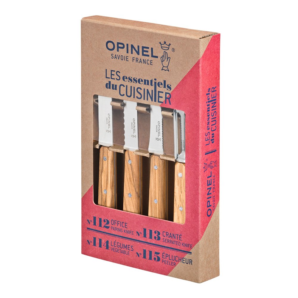 Opinel  Essentials Veitsisetti 4 kpl Oliivipuu