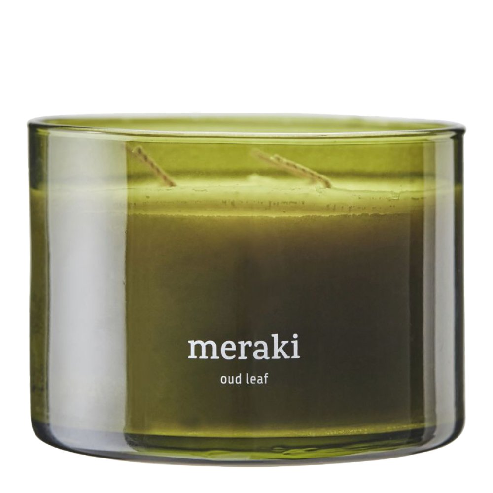 Meraki Tuoksukynttilä Oud Leaf 7,5x10 cm Vihreä
