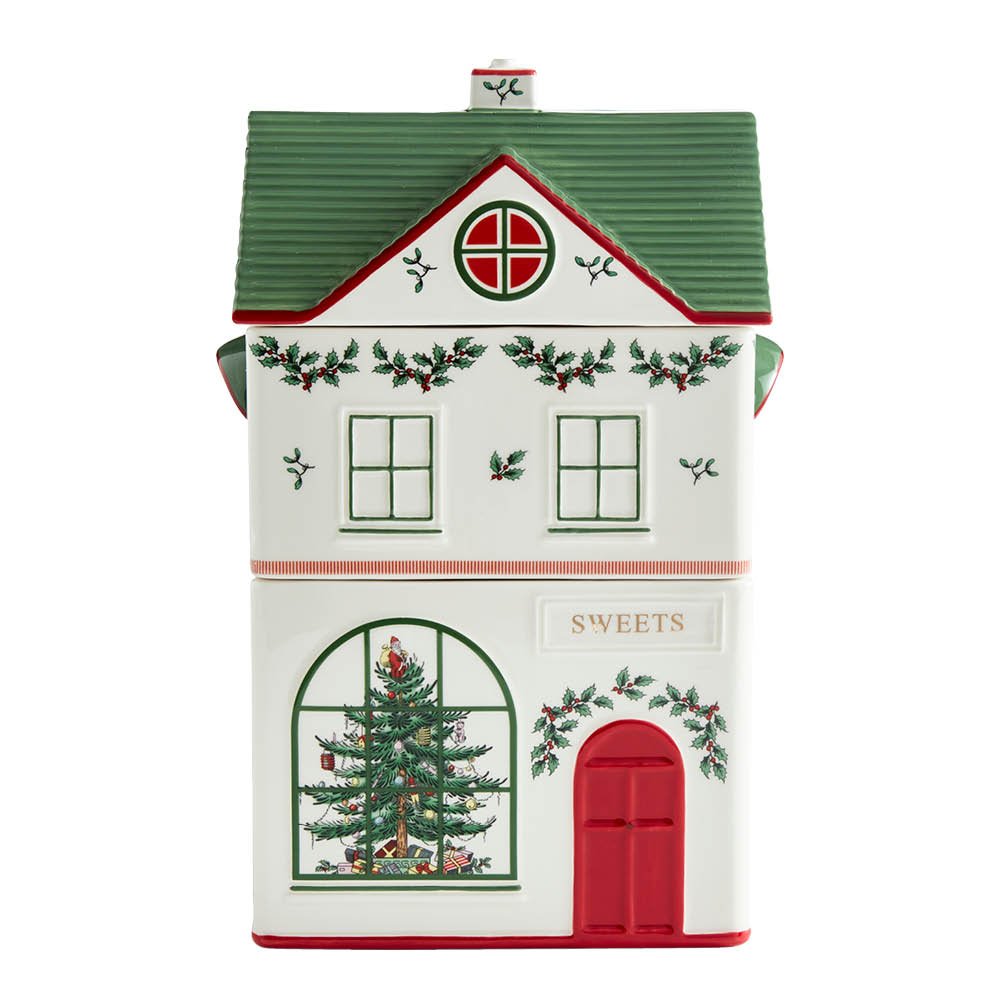 Spode Christmas Village Pinottava purkki