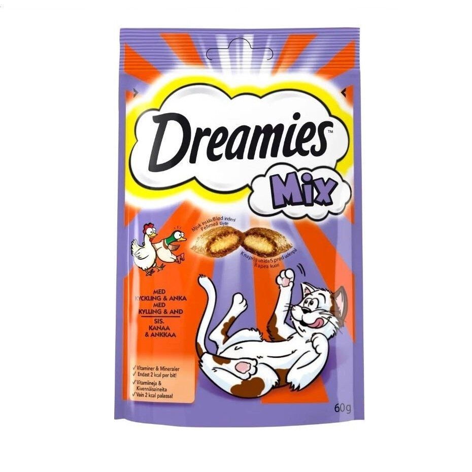 Kissan herkku Dreamies Mix Kana & Ankka