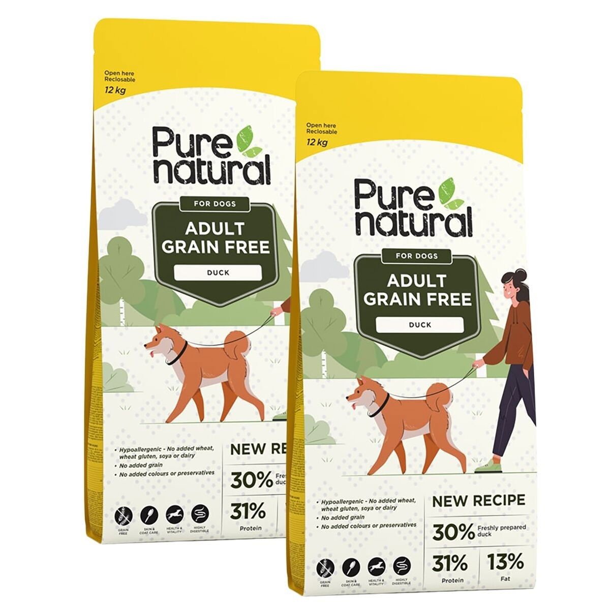 Purenatural Dog Adult Grain Free Duck 2 x 12 kg, vain verkosta