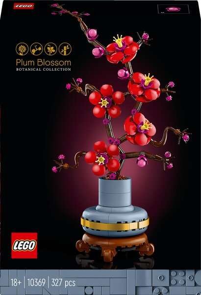 LEGO® Icons 10369 luumunkukkia – sisäkukkakoristeet, setti aikuisille