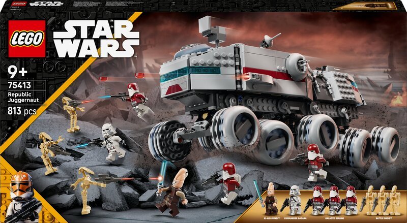 LEGO Star Wars 75413 Klonien sota Tasavallan Juggernaut - Lapsille 9 vuotta