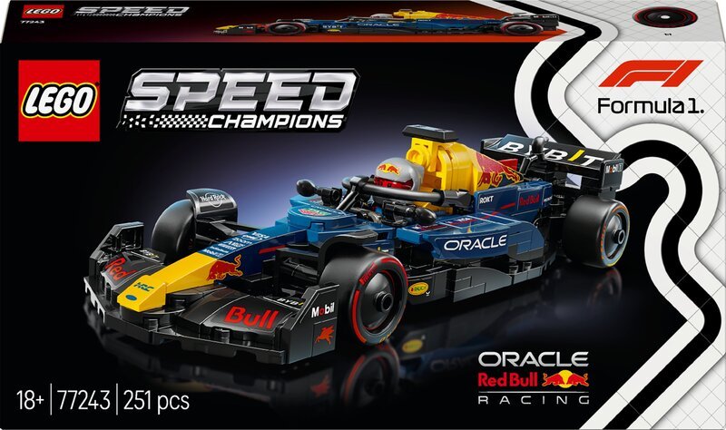 LEGO® Speed Champions 77243 F1® auto Oracle Red Bull Racing RB20 - Rakennussarja, jota suositellaan 10-vuotiaille ja sitä vanhemmille.