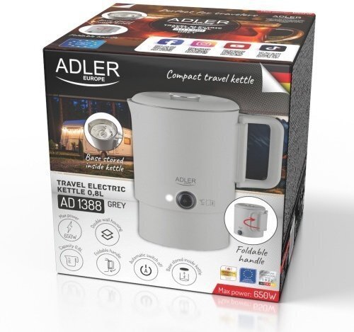 Adler AD 1388 matkalle soveltuva sähkökannu 0,8 l