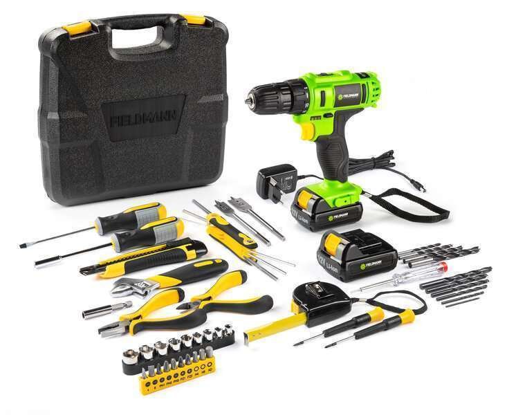 Akkuporakone Fieldmann FDV 10252-A, Li-Ion 2x12V / 1300mAh.