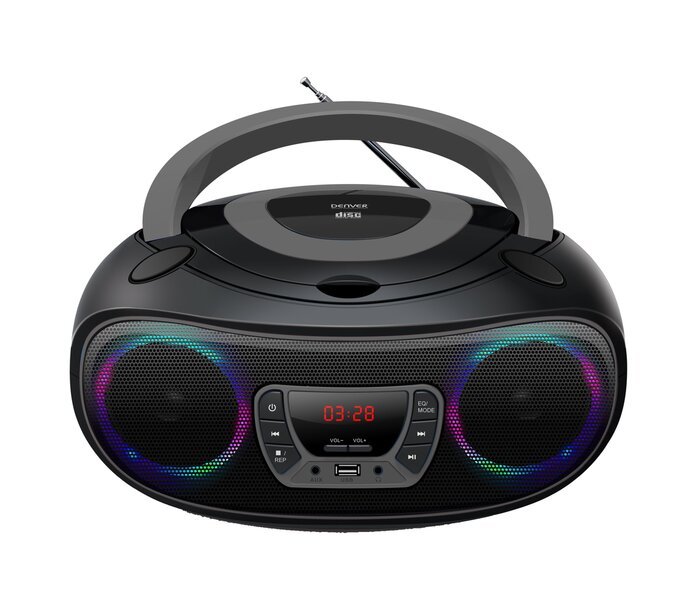 Radio FM Denver TCL-212BT 111141300012 AUX, CD, USB, Bluetooth ympäristövalo Harmaa 1 kpl