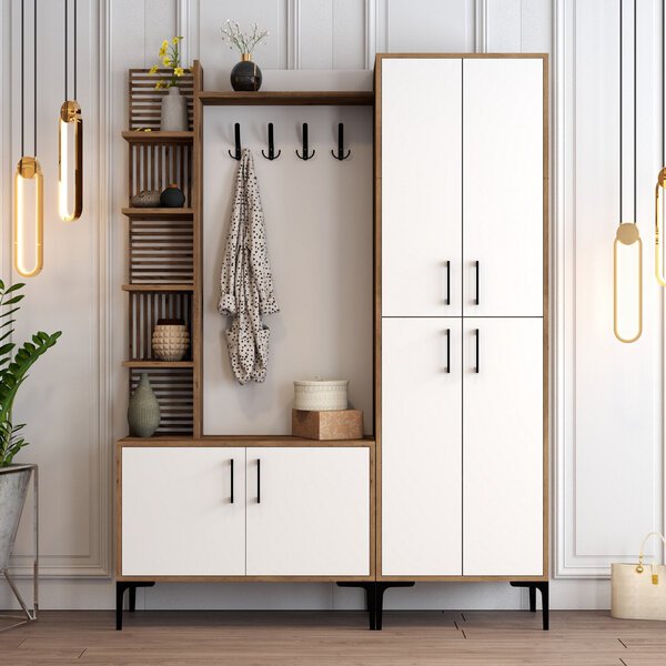 Eteisen kaappi Viyana DA - Pähkinä, valkoinen