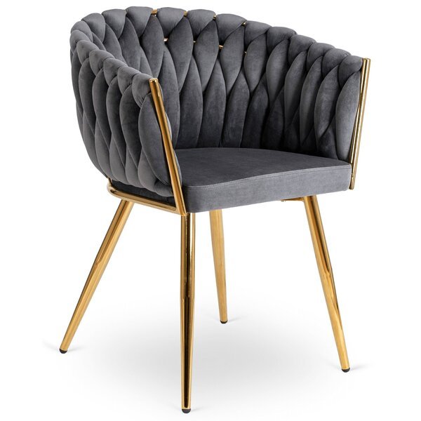 Glamour Velour CAPI punottu Lounge-tuoli, harmaa