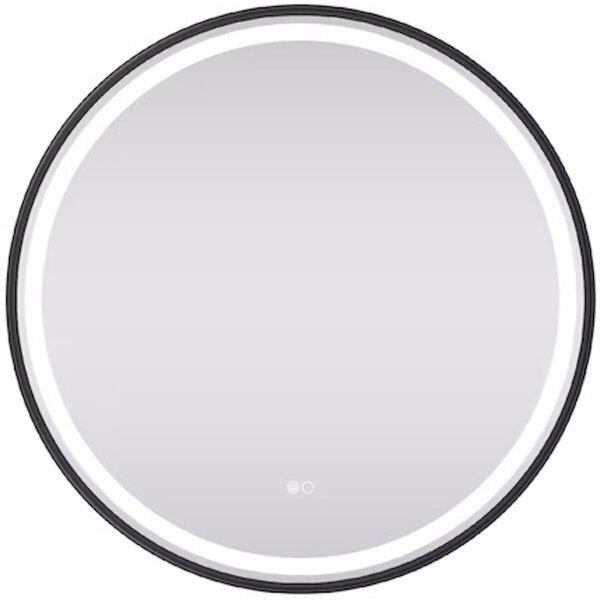 G.LUX peili LED-valolla O-FRAME-MIRROR-1110-80CM-ALU/BLACK