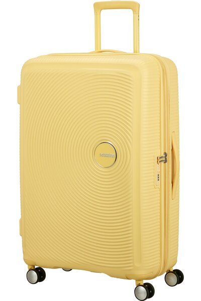 Iso matkalaukku American Tourister Soundbox Spinner Pastel Yellow 77cm, keltainen
