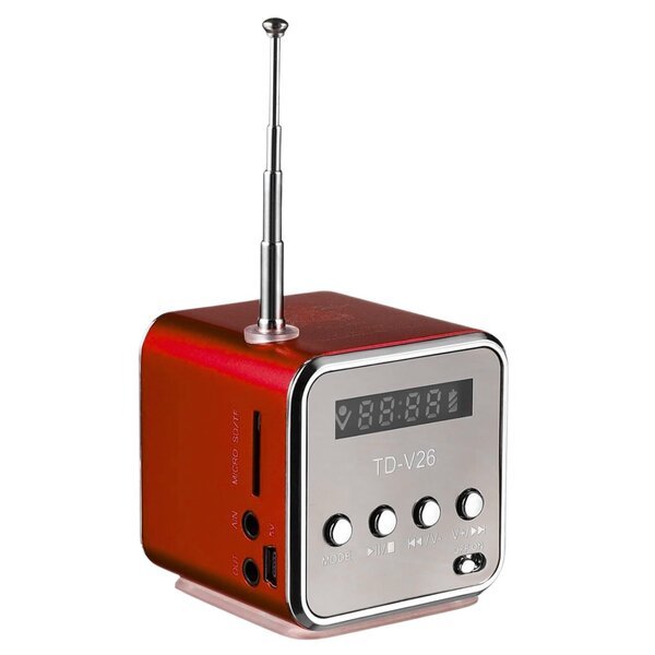 Kannettava ladattava FM-radio, jossa on led-kaiutin FM-keittiöradio USB