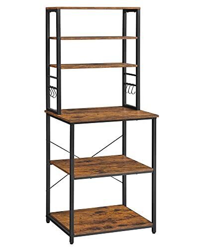 Keittiöhylly, 40 x 60 x 167 cm, ruskea ja musta.