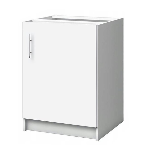 Keittiökaappi tiskin alla seisova matta valkoinen ovet hylly 60x46cm