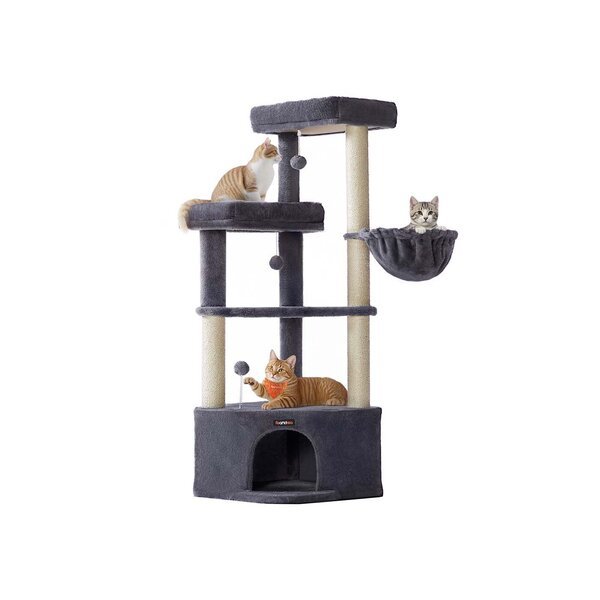 Kissapuu, 48.5x48.5x140.7 cm, Tummanharmaa