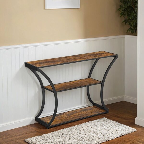 Konsolipöytä VASAGLE LNT089B01, 120 x 30 x 80 cm, ruskea-musta, Konsoollaud, VASAGLE LNT089B01, 120 x 30 x 80 cm, Vintage Pruun-Must