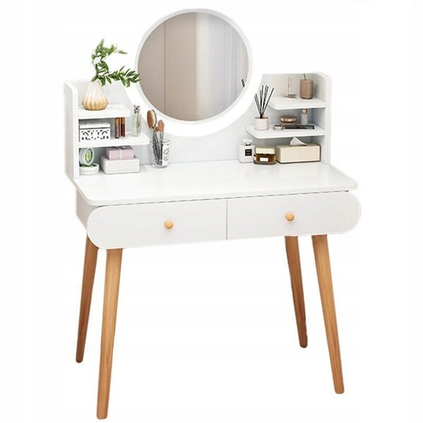 Kosmeettinen meikki meikkipöytä valkoinen skandinaaviseen tyyliin klassinen