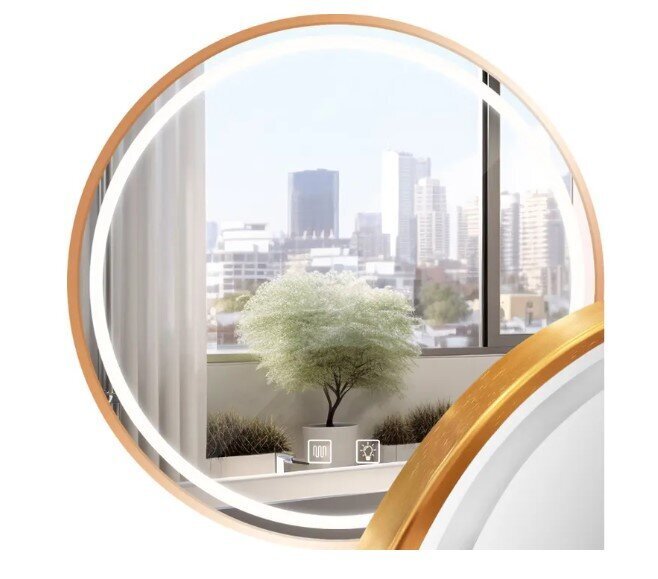 LED-seinäpeili, 50cm, MMJ, harjattu ruusukulta