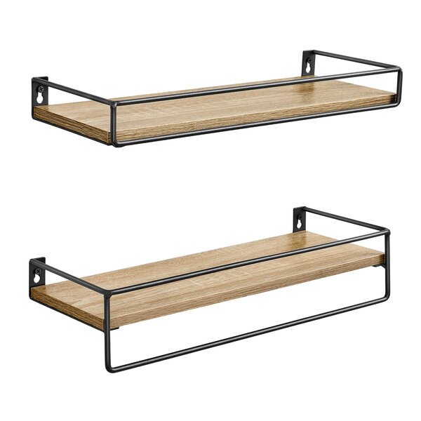 Leobert Sonoma -seinähyllysarja, 2 kpl – modernit teollistyyliset avohyllyt