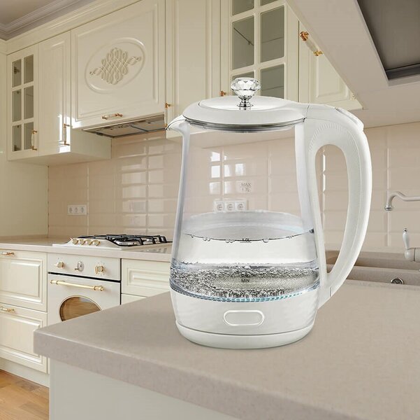 Maestro MR-052 Sähköinen Lasinen Vedenkeitin 1,7L, 2200W, Balta
