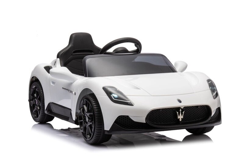 Maserati GT Cabrio sähköauto lapsille MP3 LED valkoinen Sun Baby
