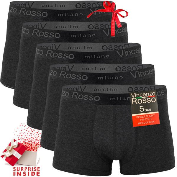 Miesten boxerit, 5 kpl, harmaa