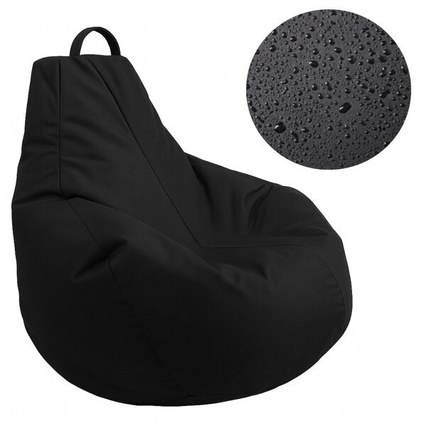 Outdoor Indoor Beanbag ECO Gamer Puff Relax nojatuoli istuintyyny lattiatyyny papupussi 225L musta, 225L