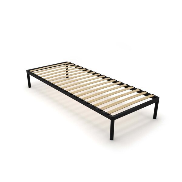 Sängyn runko Topeshop BED ALU 80x200 Metallinen Moderni Musta Puisilla Säleillä