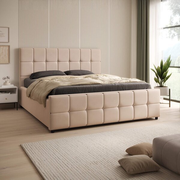 Sänky EMPRESS + Patja SAPNAS 2 XL|160x200|Hiekka|Veluuri