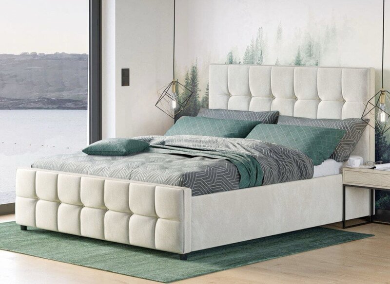 Sänky GRANDEUR + Patja SAPNAS 2 XL|160x200|Hiekan|Veluuri