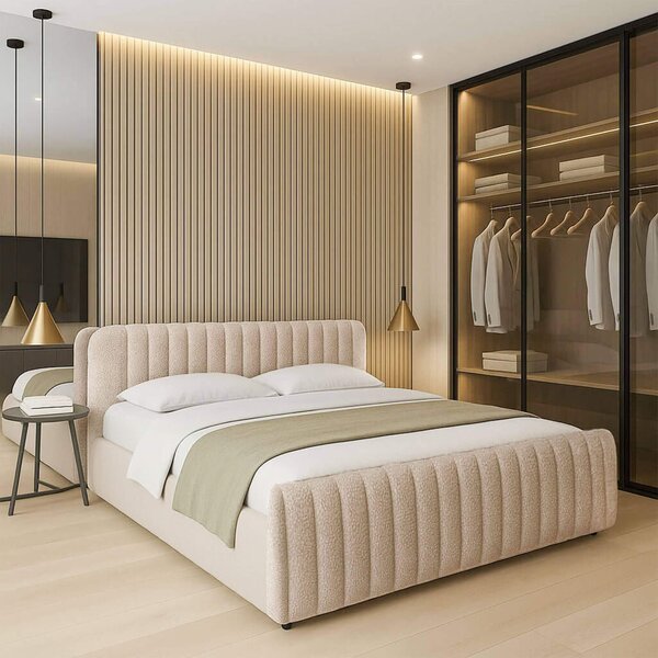 Sänky SOMARA|140x200|Hiekka #4|Boucle