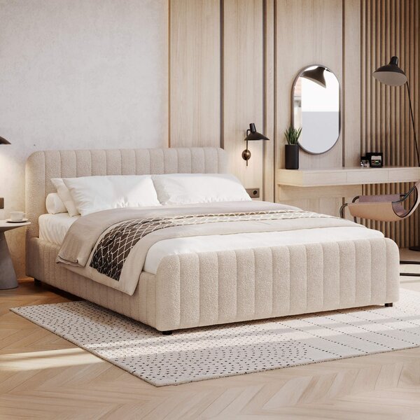 Sänky SOMNELLA + Patja SAPNAS 2 XL|180x200|Hiekka #3|Boucle