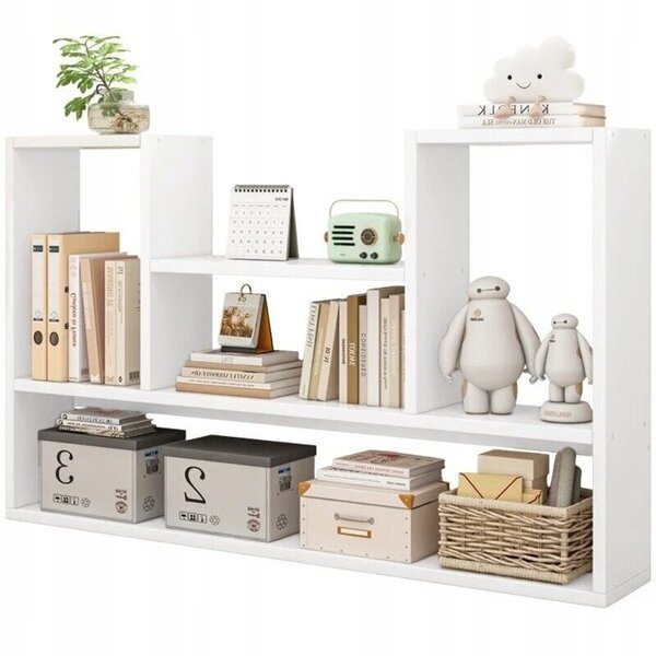 Seinälle kiinnitettävä loft kirjahylly, 100 cm, valkoinen