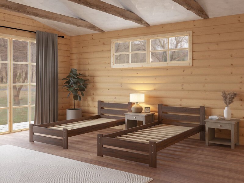 Sohvaryhmä FOREST ilman patjaa, 90x200cm x 2, tammen värinen