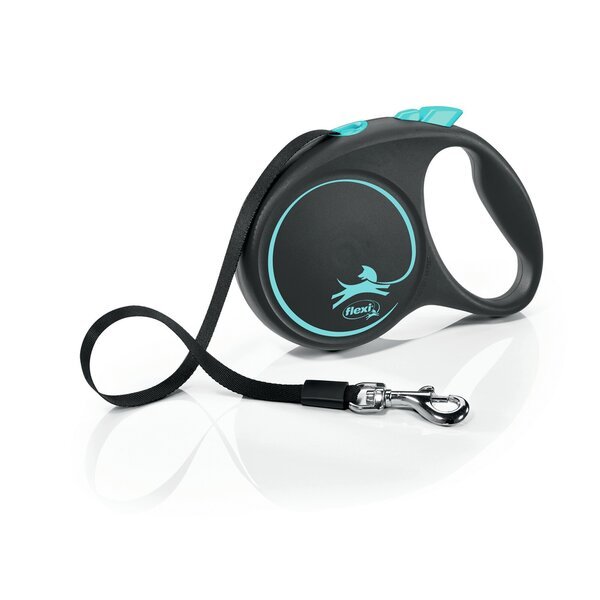 Talutushihna Flexi Black Design S, 5m, sininen